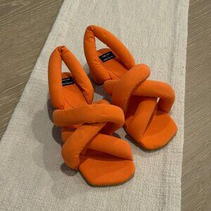 YUME YUME Orange Henrik Vibskov Edition Sausage Heeled Sandals, Wmns US 7